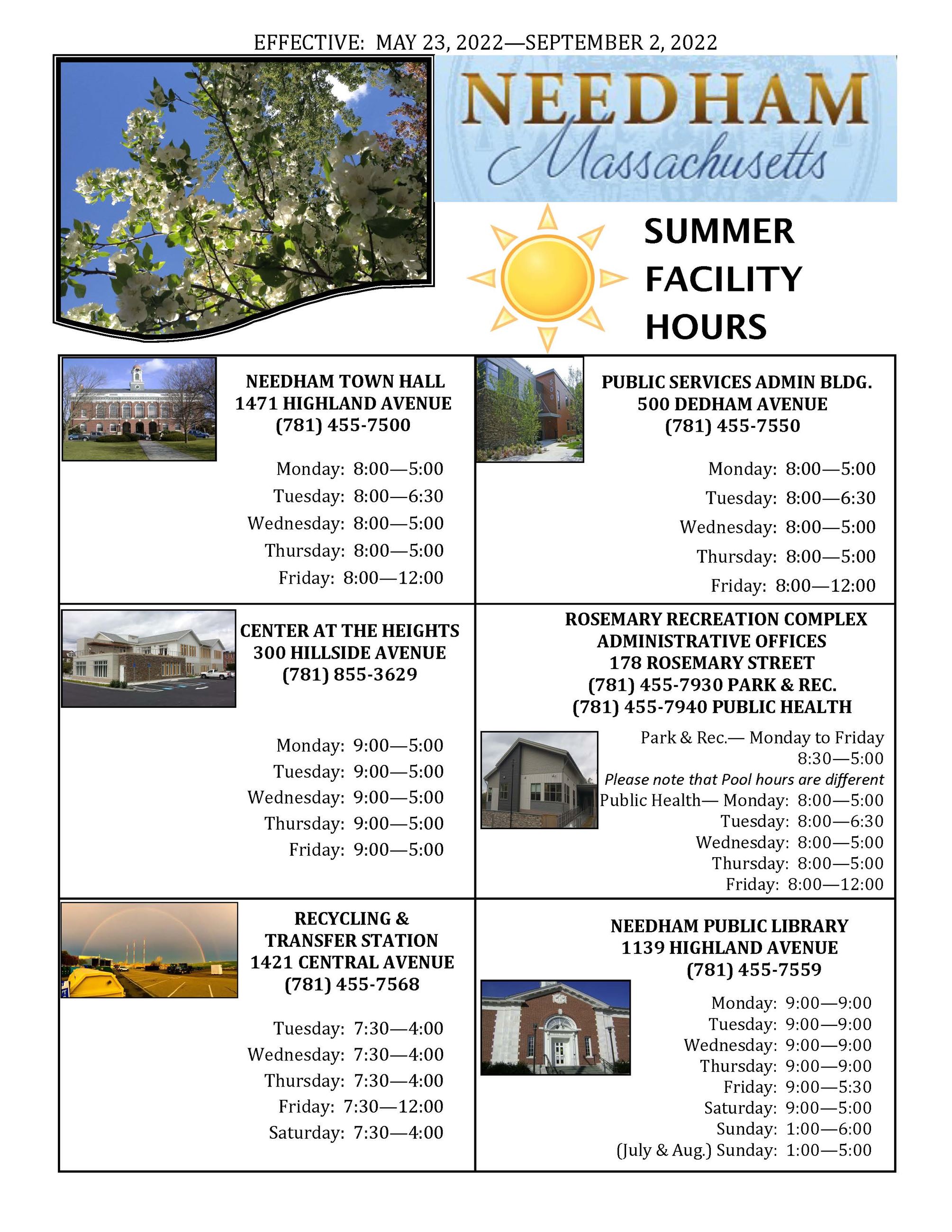 Summer Hours flyer 2022