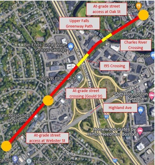Needham/Newton Community Way Area Map