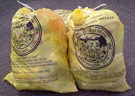 yellow pay-as-you-throw trash bags